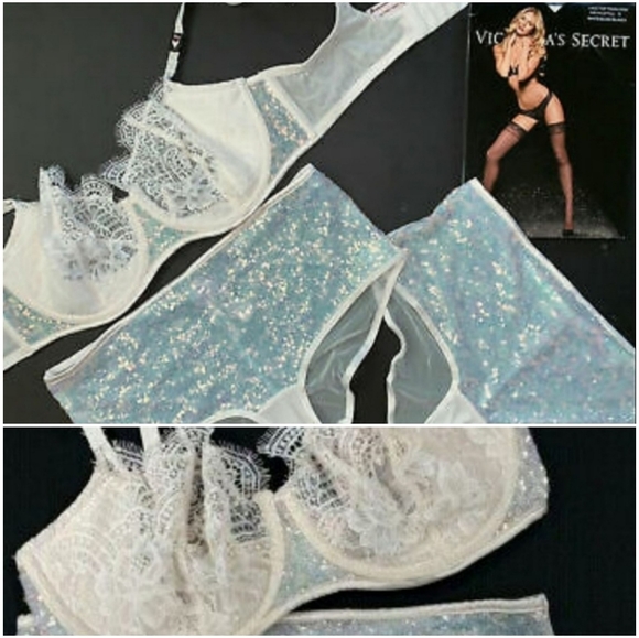 Nwt Victoria's Secret Bridal Sequin Bra 34/F - Picture 3 of 8